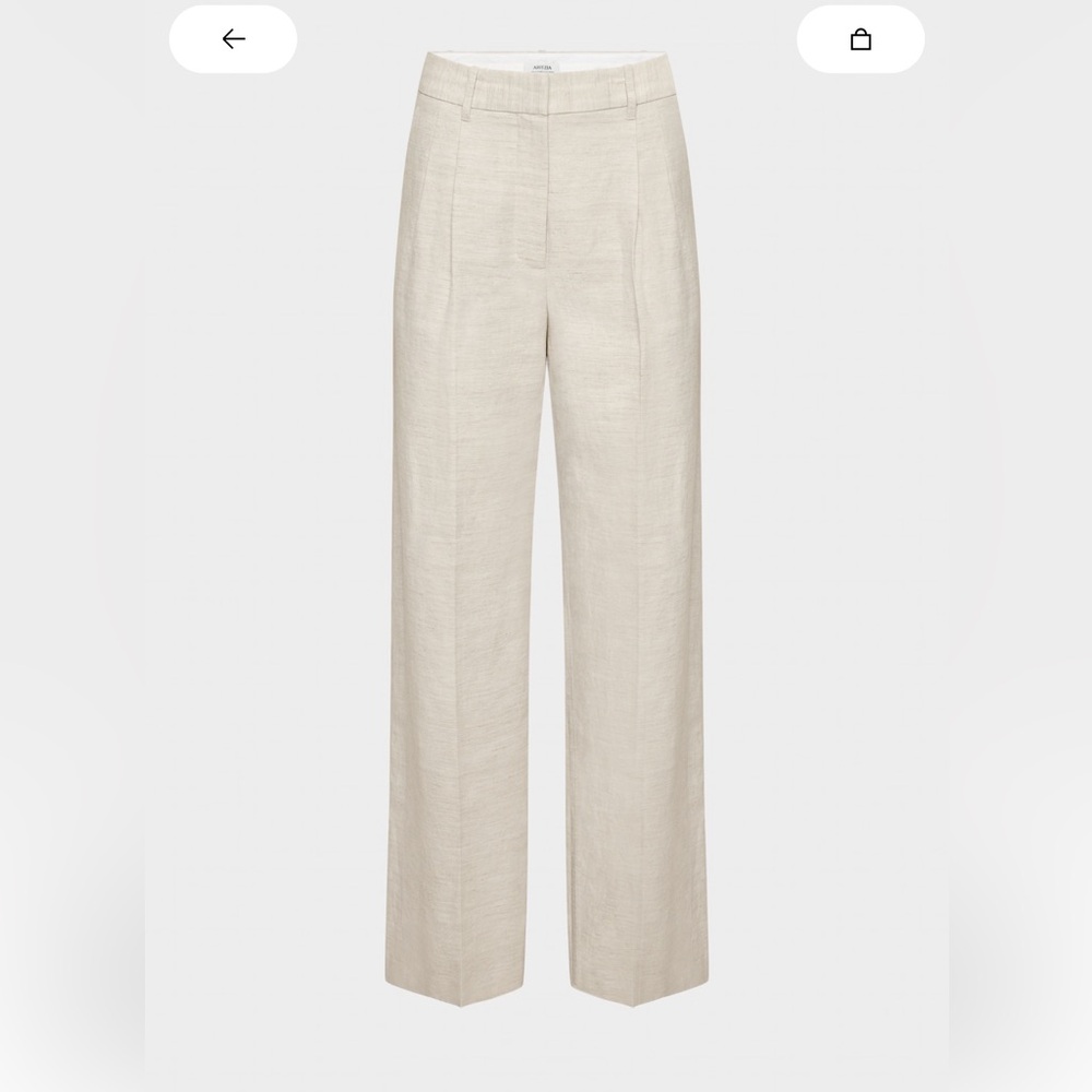 Aritzia The Effortless Pant - CruiseLinen - Natural Ecru, Size 8, Short